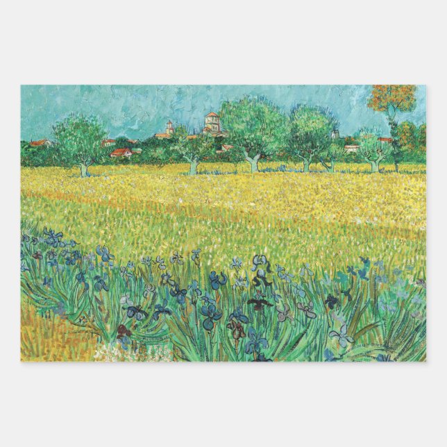 Vincent van Gogh - Field with Irises near Arles Geschenkpapier Set (Vorderseite)