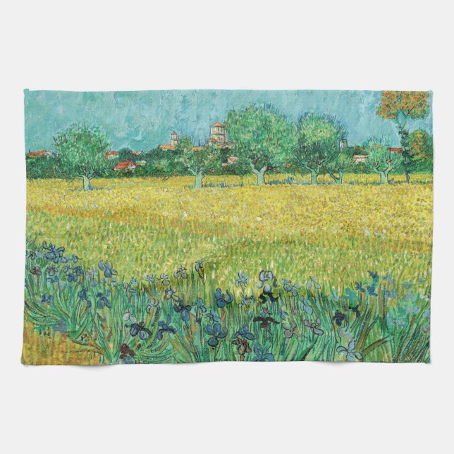 Vincent van Gogh - Field with Irises near Arles Geschirrtuch (Horizontal)