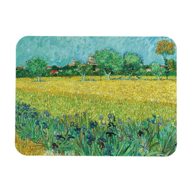Vincent van Gogh - Field with Irises near Arles Magnet (Horizontal)