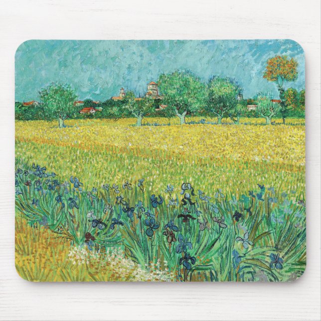 Vincent van Gogh - Field with Irises near Arles Mousepad (Vorne)
