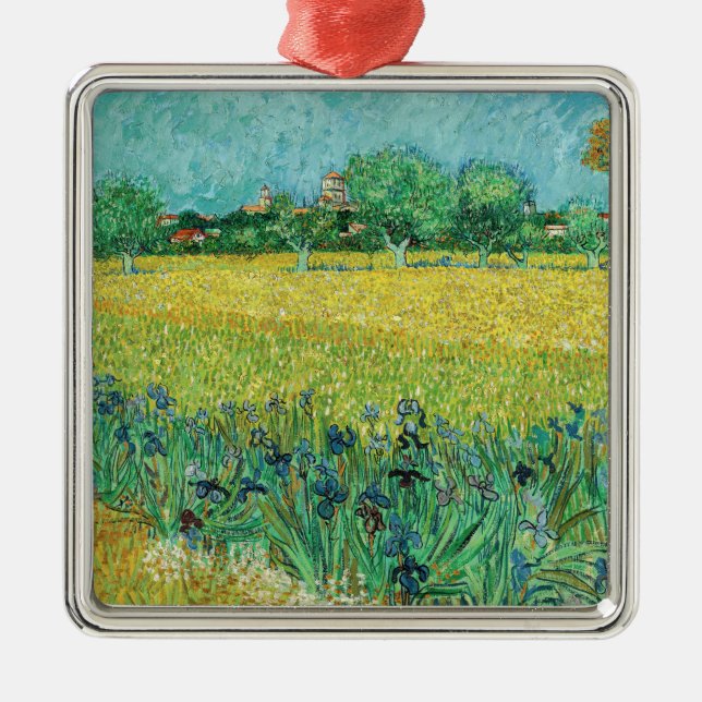 Vincent van Gogh - Field with Irises near Arles Ornament Aus Metall (Vorne)