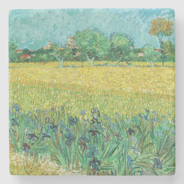 Vincent van Gogh - Field with Irises near Arles Steinuntersetzer (Vorderseite)