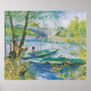 Vincent van Gogh Fischen im Frühling, der Pont Poster