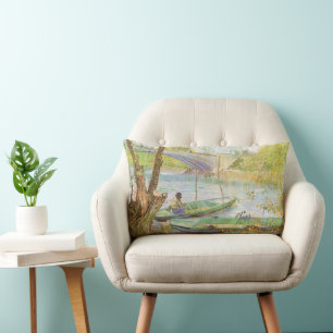 Vincent van Gogh Fischen im Frühling, Pont de Clic Lendenkissen