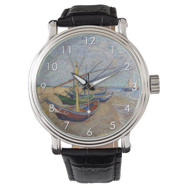 Vincent van Gogh - Fischerboote am Strand Armbanduhr (Vorderseite)