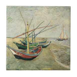 Vincent van Gogh - Fischerboote am Strand Fliese