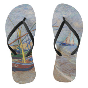 Vincent van Gogh - Fischerboote am Strand Flip Flops