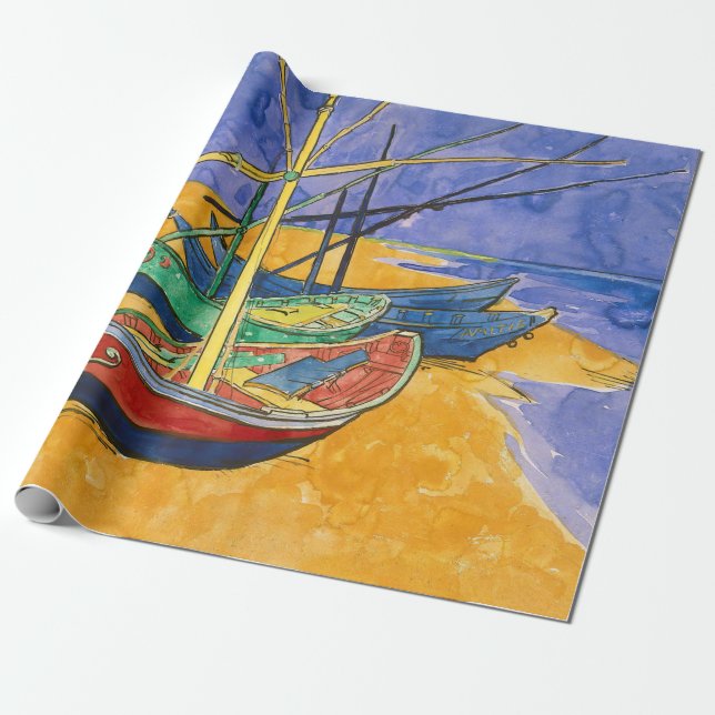 Vincent van Gogh - Fischerboote am Strand Geschenkpapier (Ungerollt)