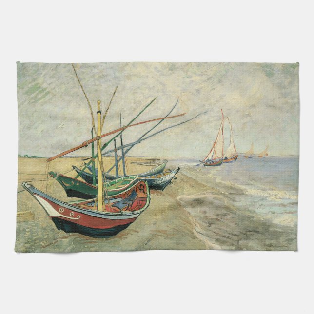 Vincent van Gogh - Fischerboote am Strand Geschirrtuch (Horizontal)