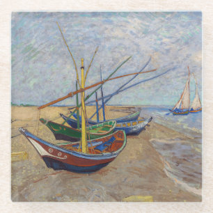 Vincent van Gogh - Fischerboote am Strand Glasuntersetzer