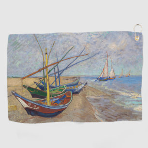 Vincent van Gogh - Fischerboote am Strand Golfhandtuch