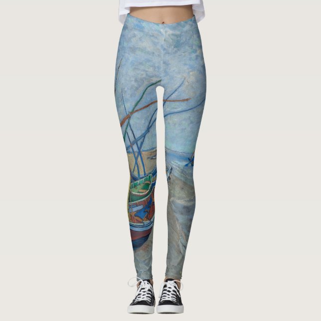 Vincent Van Gogh - Fischerboote am Strand Leggings (Vorderseite)