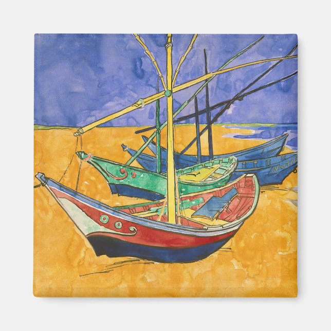 Vincent van Gogh - Fischerboote am Strand Magnet (Vorne)