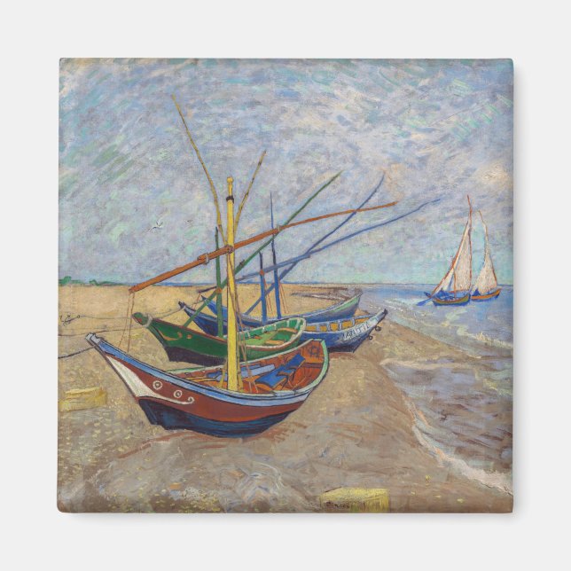 Vincent van Gogh - Fischerboote am Strand Magnet (Vorne)