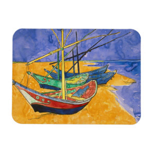 Vincent van Gogh - Fischerboote am Strand Magnet