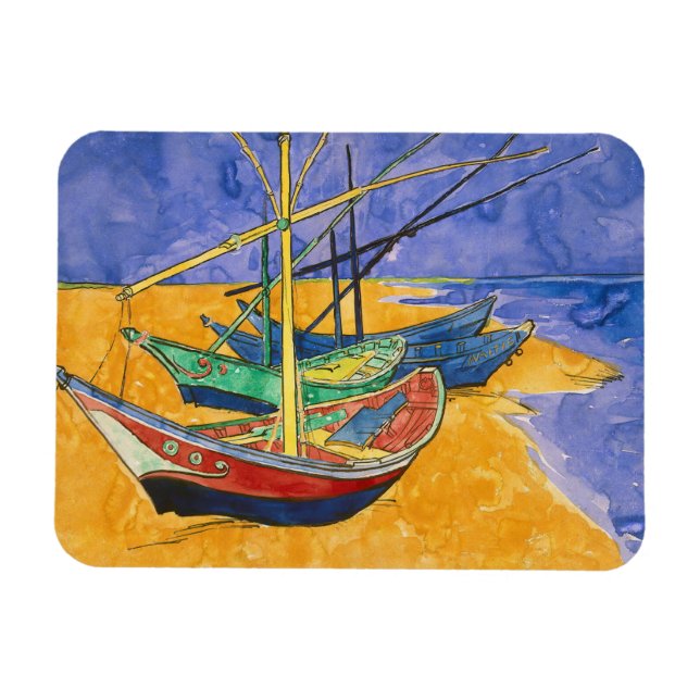 Vincent van Gogh - Fischerboote am Strand Magnet (Horizontal)