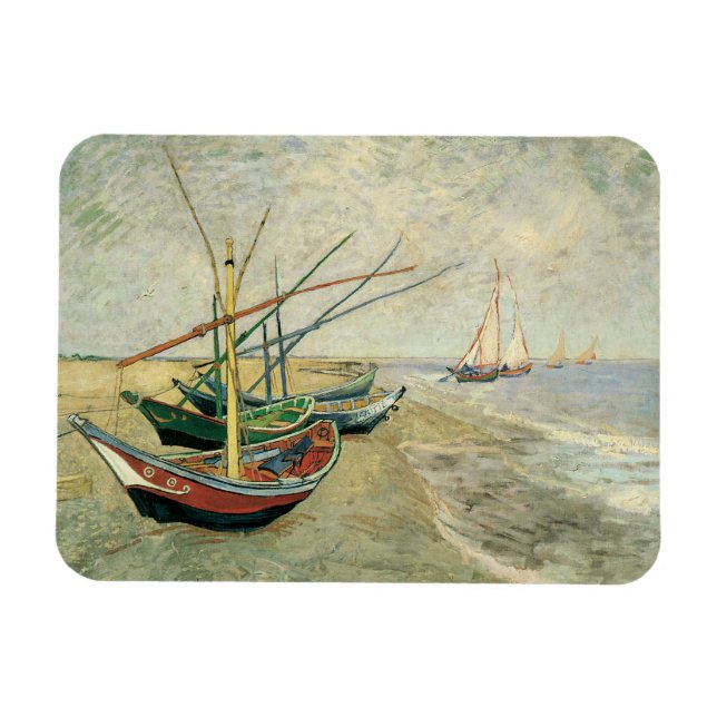Vincent van Gogh - Fischerboote am Strand Magnet (Horizontal)