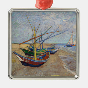 Vincent van Gogh - Fischerboote am Strand Ornament Aus Metall