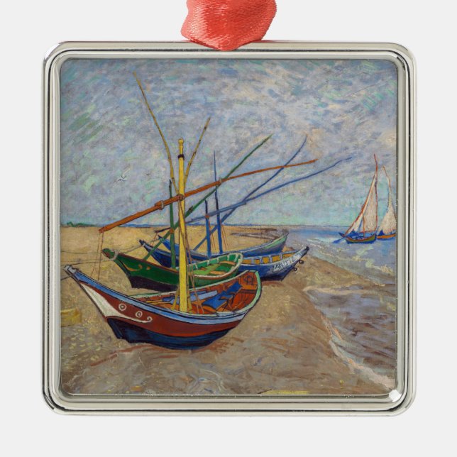 Vincent van Gogh - Fischerboote am Strand Ornament Aus Metall (Vorne)