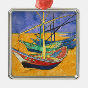 Vincent van Gogh - Fischerboote am Strand Ornament Aus Metall