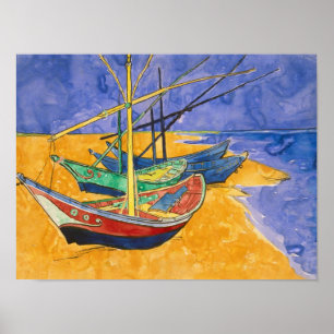 Vincent van Gogh   Fischerboote am Strand Poster