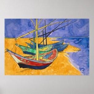 Vincent van Gogh - Fischerboote am Strand Poster