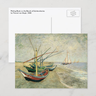Vincent van Gogh - Fischerboote am Strand Postkarte