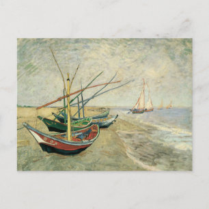 Vincent van Gogh - Fischerboote am Strand Postkarte