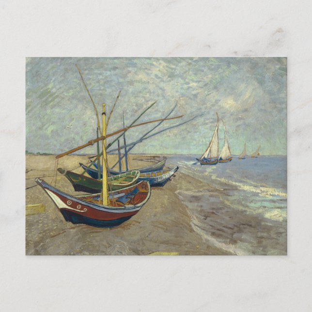 Vincent van Gogh - Fischerboote am Strand Postkarte (Vorderseite)
