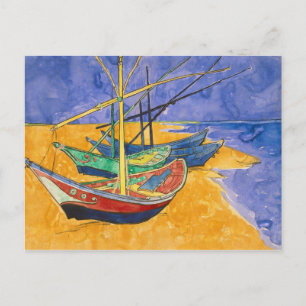 Vincent van Gogh   Fischerboote am Strand Postkarte