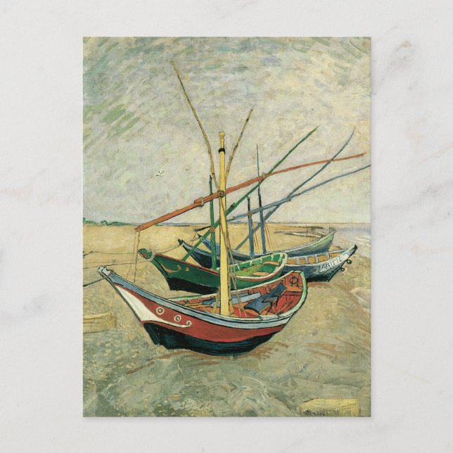 Vincent van Gogh - Fischerboote am Strand Postkarte (Vorderseite)
