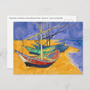 Vincent van Gogh - Fischerboote am Strand Postkarte