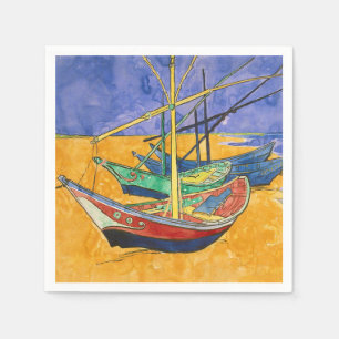 Vincent van Gogh - Fischerboote am Strand Serviette