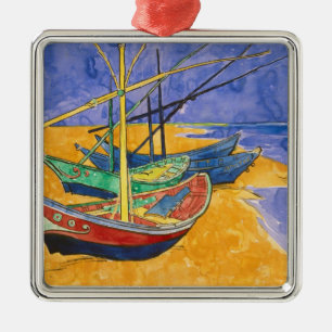 Vincent van Gogh   Fischerboote am Strand Silbernes Ornament