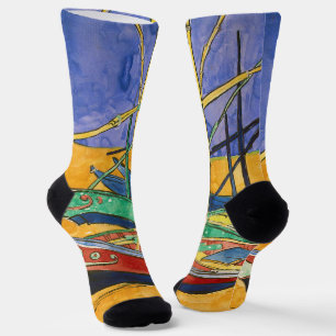 Vincent van Gogh - Fischerboote am Strand Socken