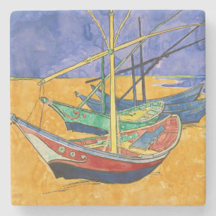 Vincent van Gogh - Fischerboote am Strand Steinuntersetzer