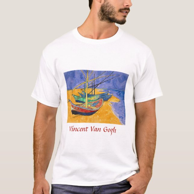 Vincent van Gogh - Fischerboote am Strand T-Shirt (Vorderseite)