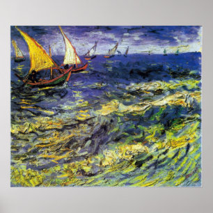 Vincent van Gogh Fischerboote in Saintes-Maries Poster