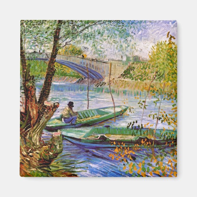 Vincent Van Gogh - Fischerei im Frühjahr Magnet (Vorne)