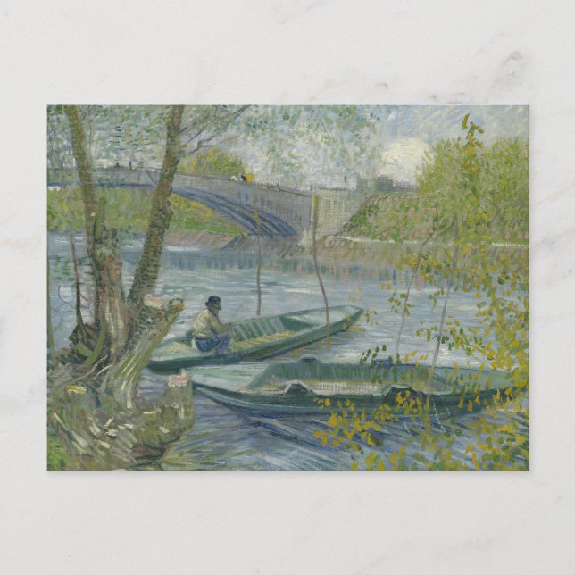 Vincent van Gogh - Fischerei im Frühling, die Pont Postkarte (Vorderseite)