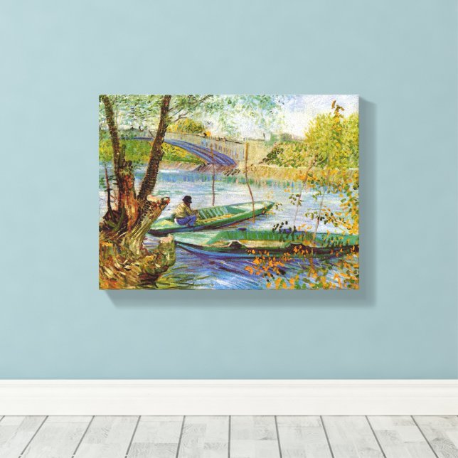 Vincent Van Gogh, Fischerei im Frühling Leinwanddruck (Insitu (Holzboden))