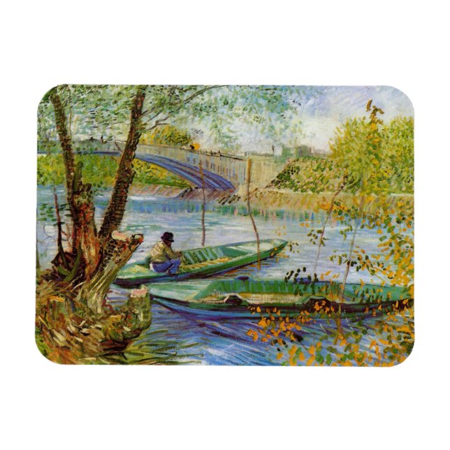 Vincent Van Gogh, Fischerei im Frühling Magnet (Horizontal)