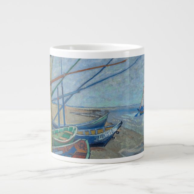 Vincent Van Gogh - Fischereifahrzeuge am Strand Jumbo-Tasse (Vorderseite)