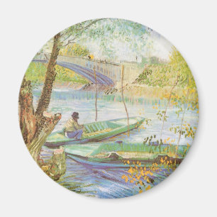 Vincent van Gogh Fishing im Frühling, Pont de Clic Magnet