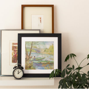 Vincent van Gogh Fishing im Frühling, Pont de Clic Poster