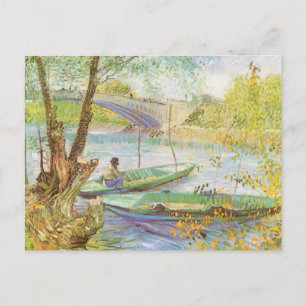 Vincent van Gogh Fishing im Frühling, Pont de Clic Postkarte