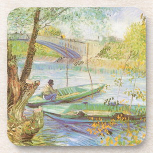 Vincent van Gogh Fishing im Frühling, Pont de Clic Untersetzer