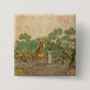 Vincent van Gogh - Frauen beim Olivenpflücken Button