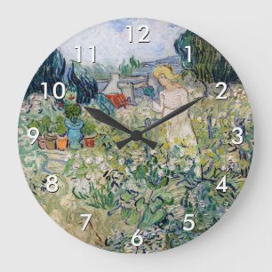 Vincent van Gogh - Fräulein Gachet in ihrem Garten Große Wanduhr