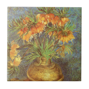 Vincent van Gogh - Fritillaries in einer Kupfervas Fliese